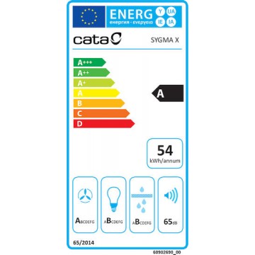 Cata Sygma 9010 BK Απορροφητήρας Καμινάδα 90cm Μαύρος